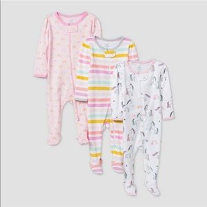 Cloud island 3 pack footsie pjs